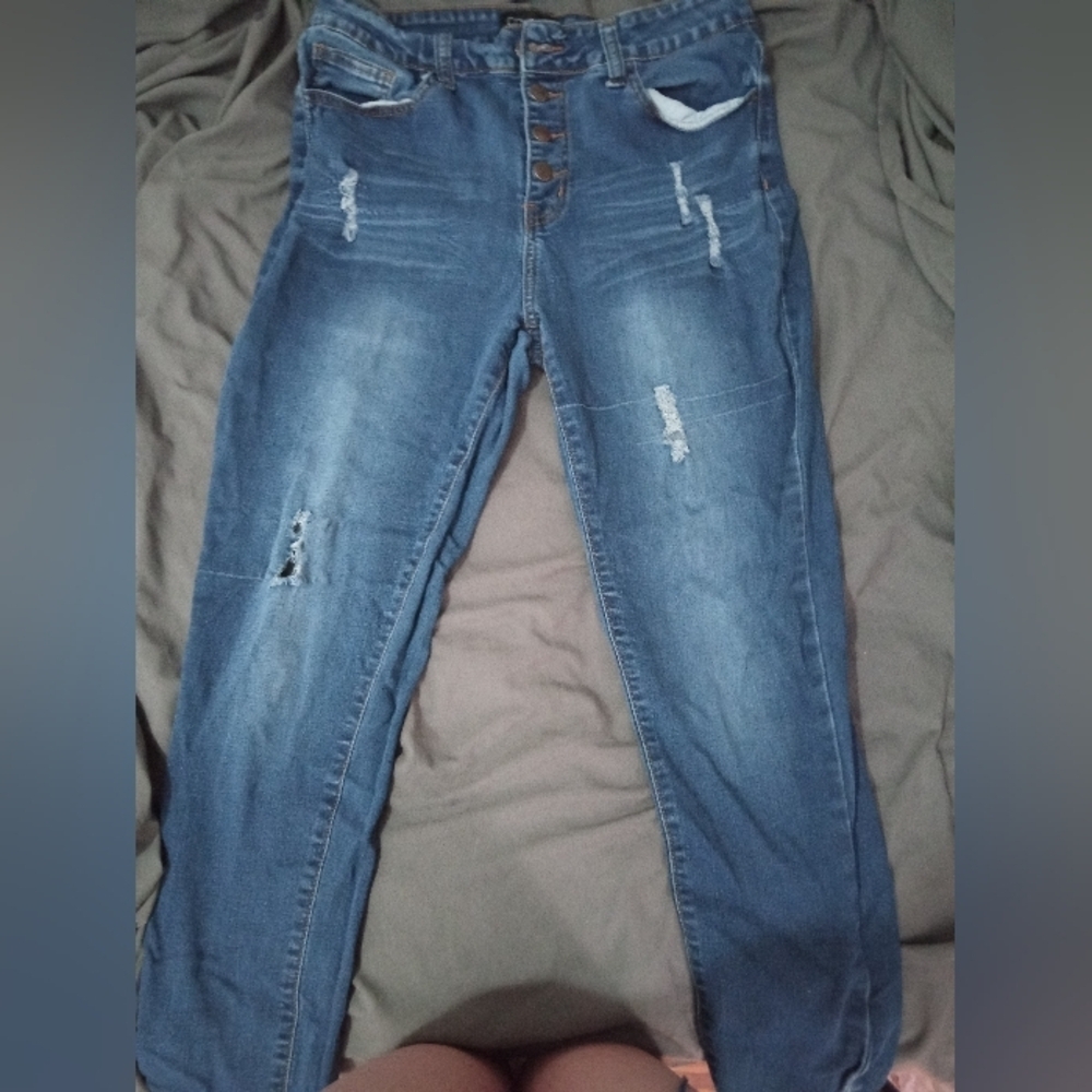 CoverGirl juniors multi button ripped jeans size:13-14